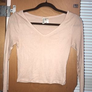 Light pink long sleeve croptop